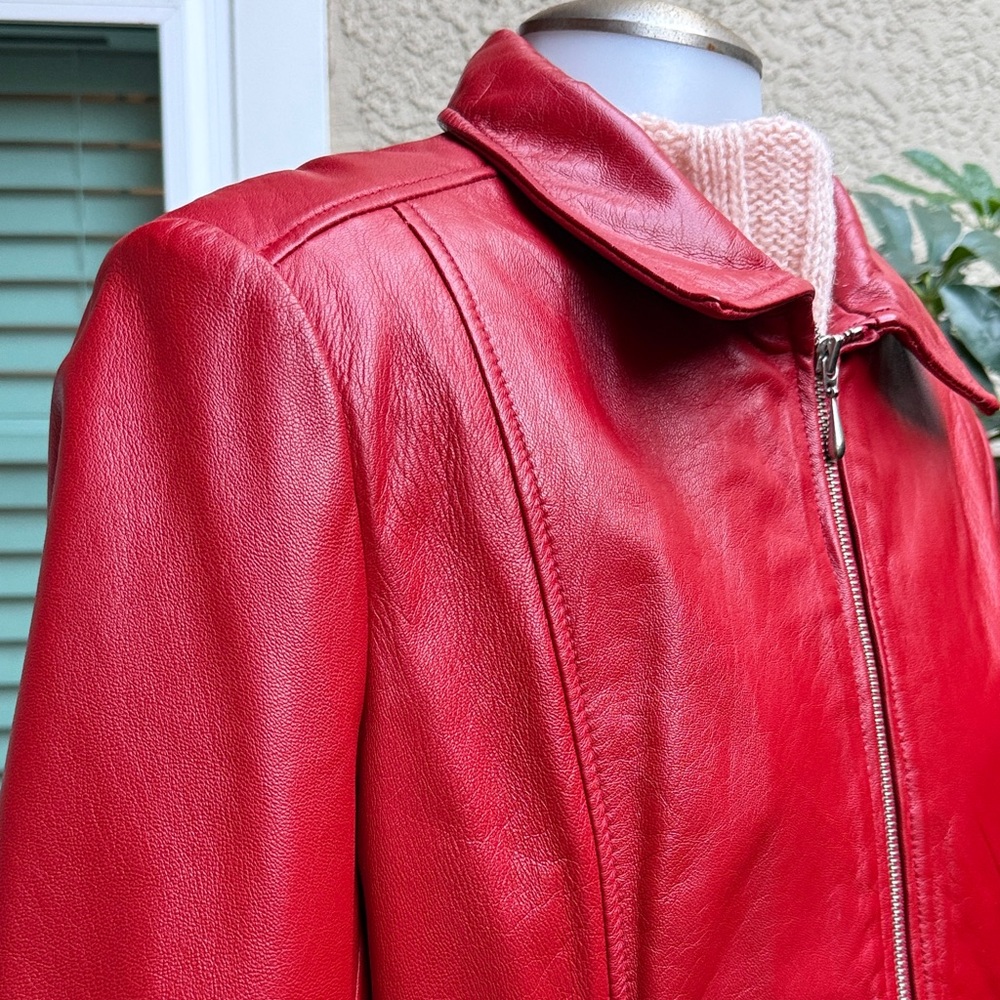 Dark Red Leather Wilsons Leather Jacket - image 8